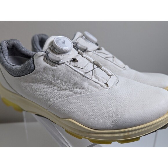 ECCO BIOM Hybrid 3 BOA GORE-TEX YAK Golf Shoes White Yellow Womens Size 11 - Picture 4 of 11